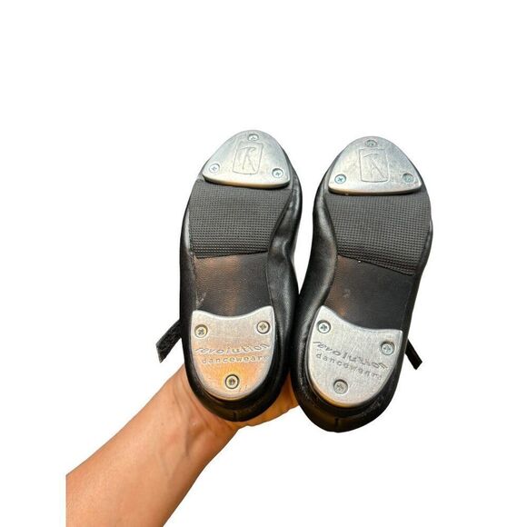Revolution Tap Dance Shoes For Kids Size 11 Black With Metal Taps Adjustable Str - Picture 5 of 10